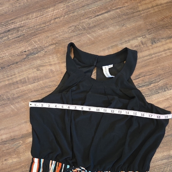 Emma & Michele Black Halter Jumpsuit w/ Striped Wide Leg Pants Size L - Picture 9 of 12